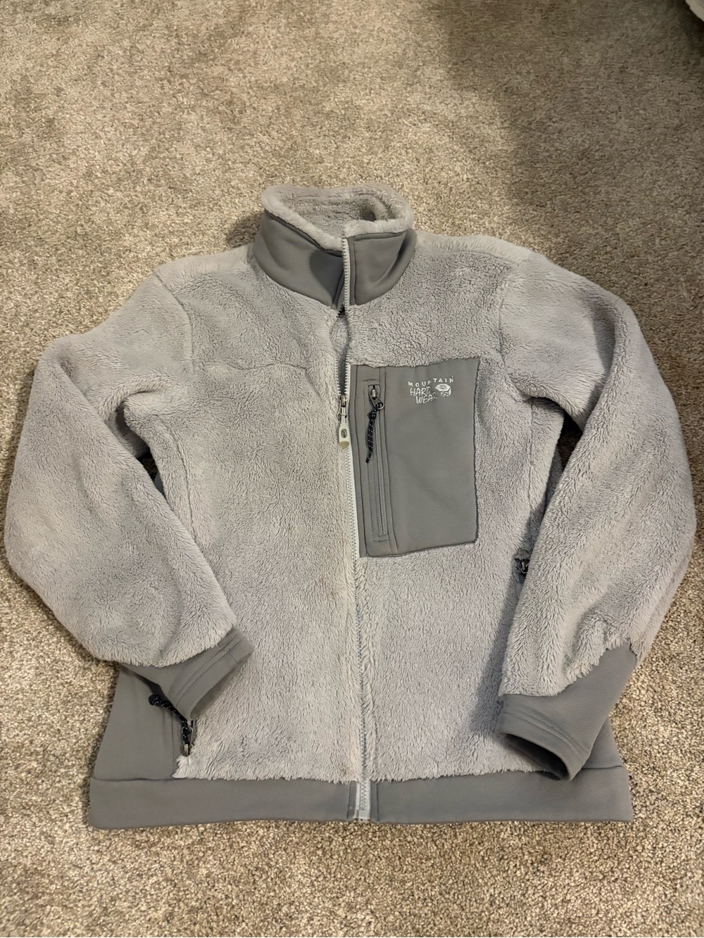 Mountain Hardwear Plush Light Gray Teddy Jacket